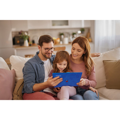 The Lexibook product is an educational tablet in blue, designed for children. It features a license that allows access to educational and entertaining content. This product primarily targets children aged 3 to 7 years. Among its apparent features are educational games, videos, and interactive activities that promote learning while having fun.